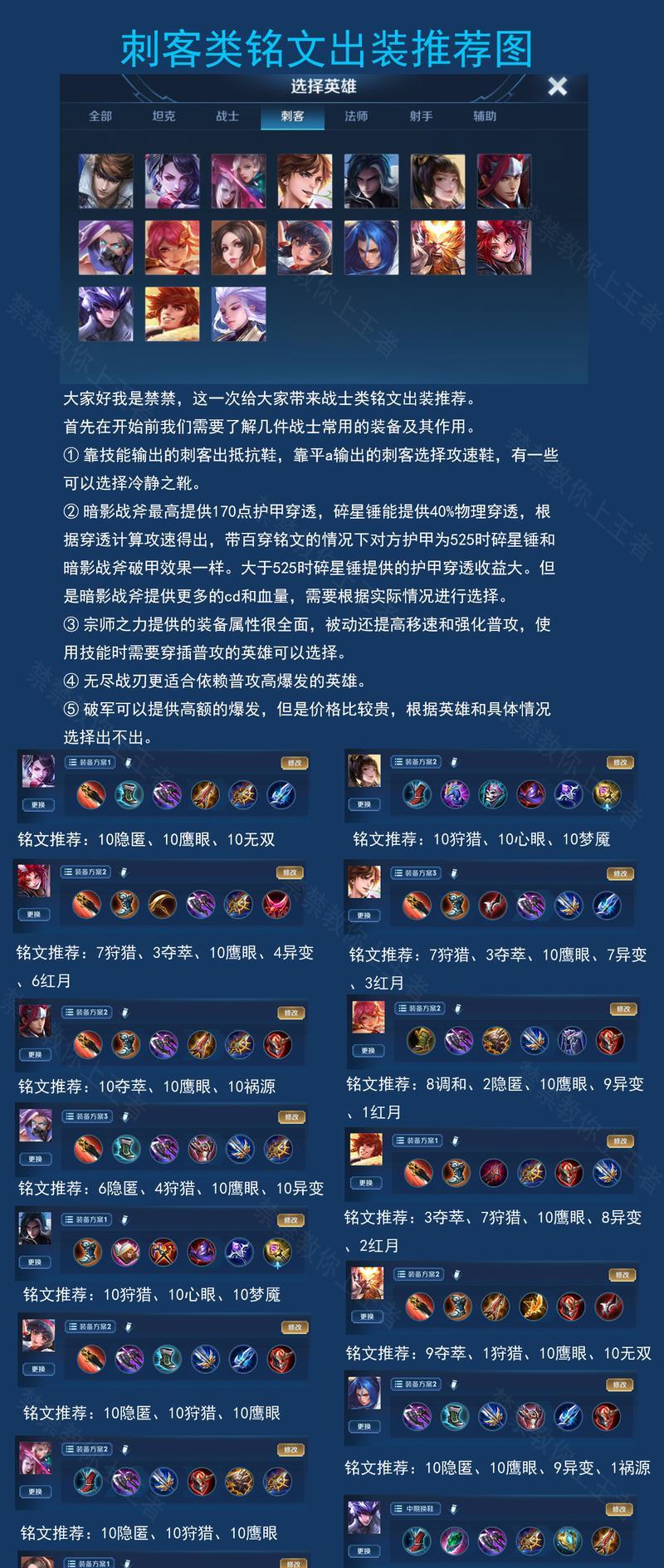 《刺客妲已出装铭文顺序攻略》（打造强力刺客，铭文与装备一起来！）